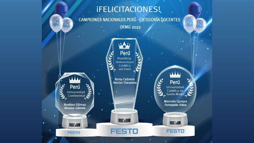 Profesores PUCP son campeones nacionales en las Olimpiadas de Festo 2022