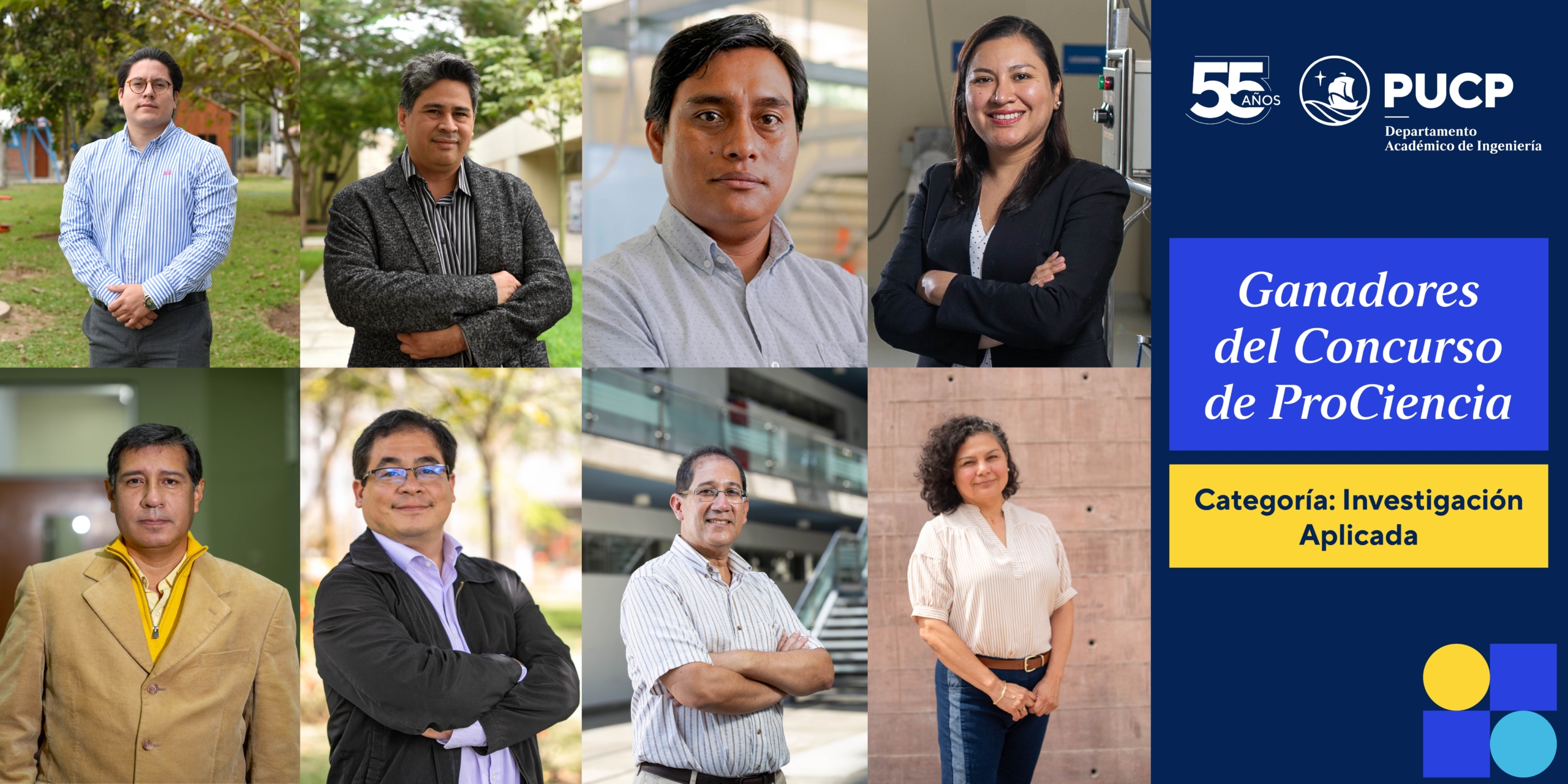 8 investigaciones del Departamento de Ingeniería ganan concurso de ProCiencia en categoría Investigación Aplicada